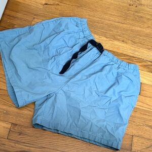Light Blue Shorts with Black Drawstring
